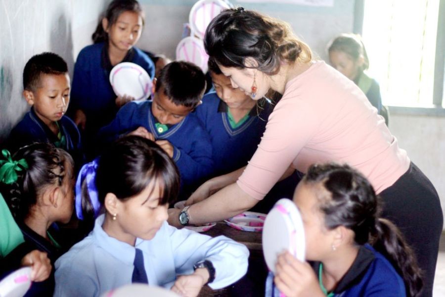 A teacher instructs students at Mount Carmel School in Longleng. (Representative image: Morung File Photo)